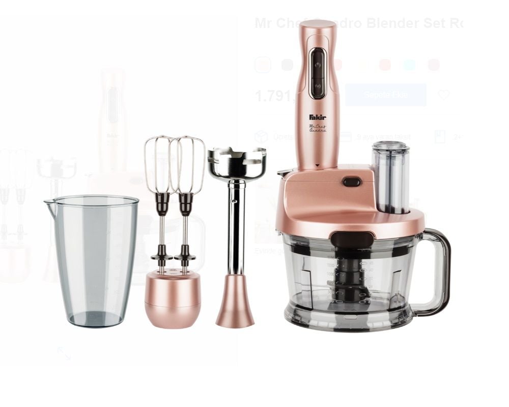 Fakir Mr.Chef Quadro Rose 1000 W Blender Seti