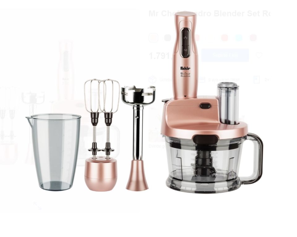 Fakir Mr.Chef Quadro Rose 1000 W Blender Seti