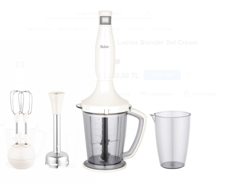 Fakir Stor Lucina Cream 1000 W Blender Seti