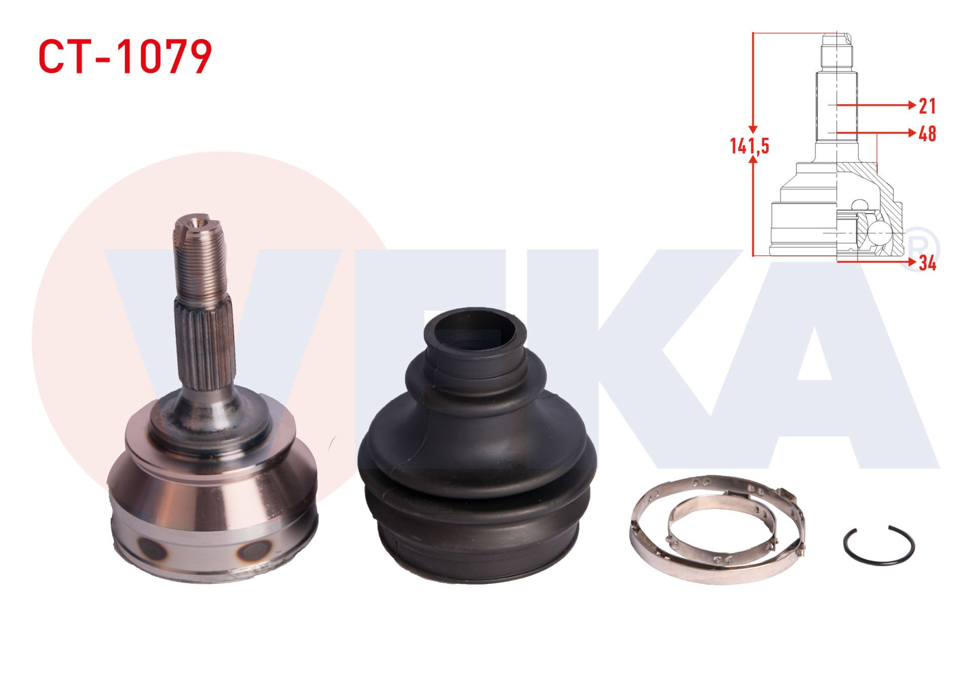 AKS KAFASI PEUGEOT 301 CİTROEN C-ELYSEE 1.6 HDİ 34X21X48,20 UZUNLUK 142MM 2012-