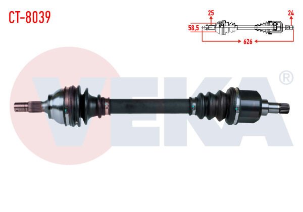 AKS SOL CİTROEN C4 (B7) 1.6 HDI A-TM-T UZUNLUK 626mm 2009-