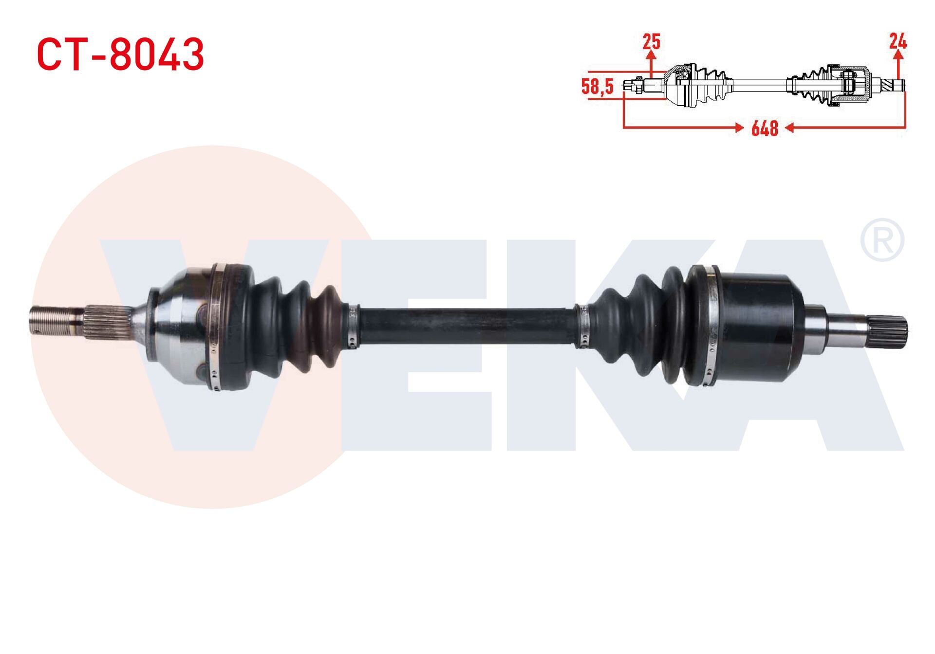 AKS SOL CİTROEN C5 II (RC) 1.6 HDI M-T UZUNLUK 648mm 2004-2008