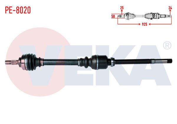 AKS SAĞ PEUGEOT PARTNER TEPEE 1.6 HDİ UZUNLUK 925MM 2008-