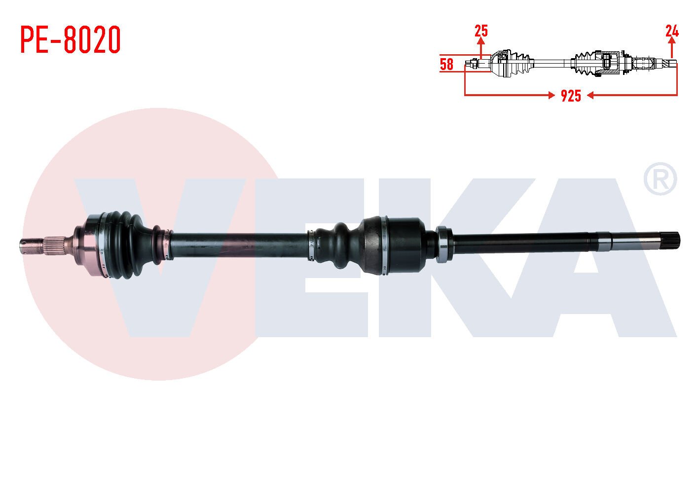 AKS SAĞ PEUGEOT PARTNER TEPEE 1.6 HDİ UZUNLUK 925MM 2008-