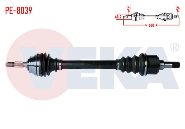 AKS SOL PEUGEOT 301 1.6 HDİ UZUNLUK 660mm 2012-