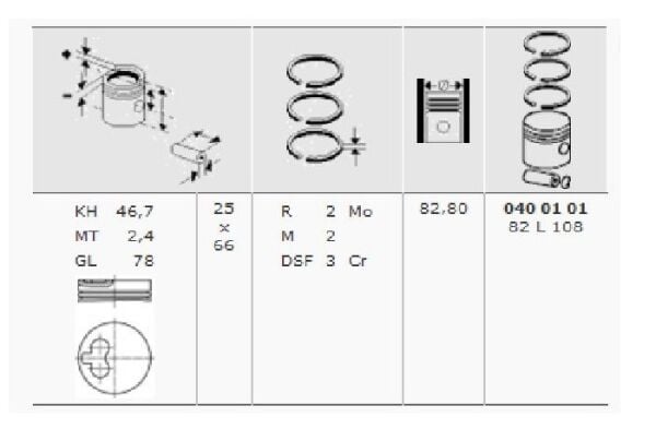 PİSTON SEGMAN 82.20 MM 0.60 FARKLI (82.70) DW8-DW8B PEUGEOT PARTNER