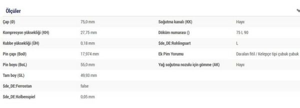 PİSTON SEGMAN 75 MM TU3A PEUGEOT 207