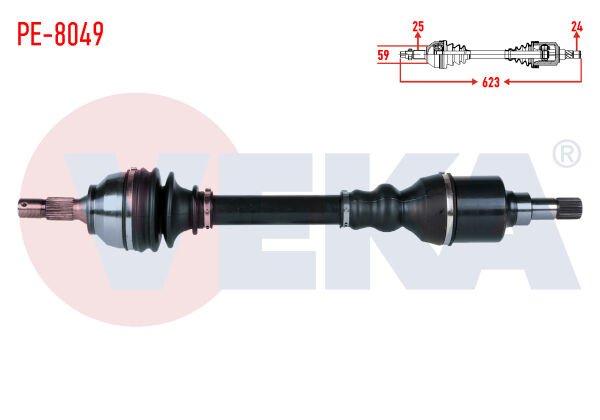 AKS SOL PEUGEOT 207 (WA,WC) 1.6 HDI MC SANZUMAN M-T UZUNLUK 623mm 2006-2012