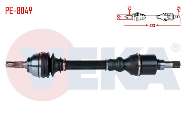 AKS SOL PEUGEOT 207 (WA,WC) 1.6 HDİ MC SANZUMAN M-T UZUNLUK 623mm 2006-2012