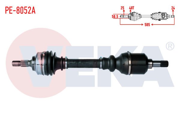 AKS SOL PEUGEOT PARTNER (ORTA KASA) 1.6 HDİ ABSLİ 48 DIŞ UZUNLUK 585mm 2003-2008