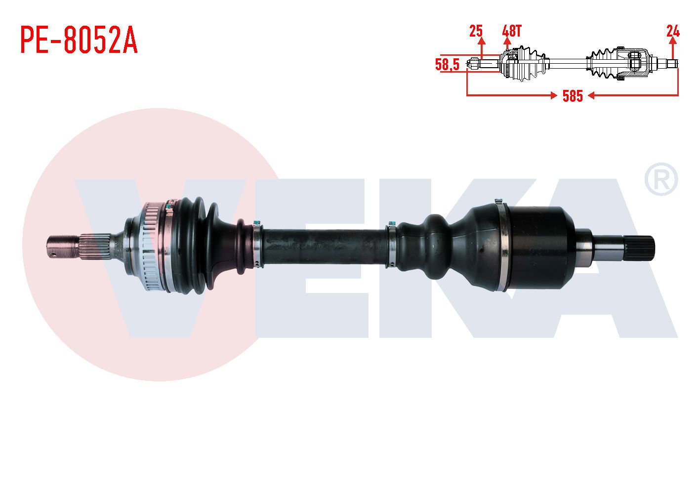 AKS SOL PEUGEOT PARTNER (ORTA KASA) 1.6 HDI ABSLI 48 DIŞ UZUNLUK 585mm 2003-2008