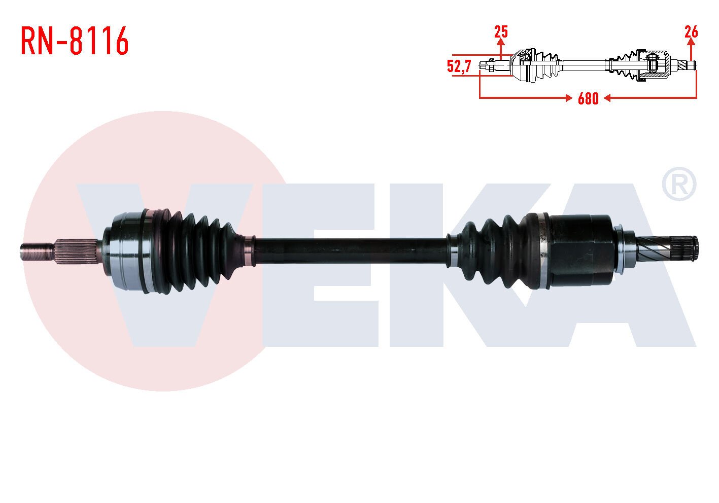 AKS SOL RENAULT FLUANCE (L30) 1.5 DCİ 6 VİTES UZUNLUK 680mm 2009-
