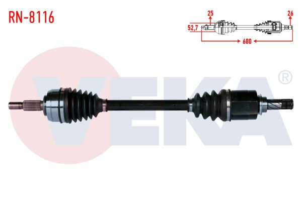AKS SOL RENAULT FLUANCE (L30) 1.5 DCİ 6 VİTES UZUNLUK 680mm 2009-