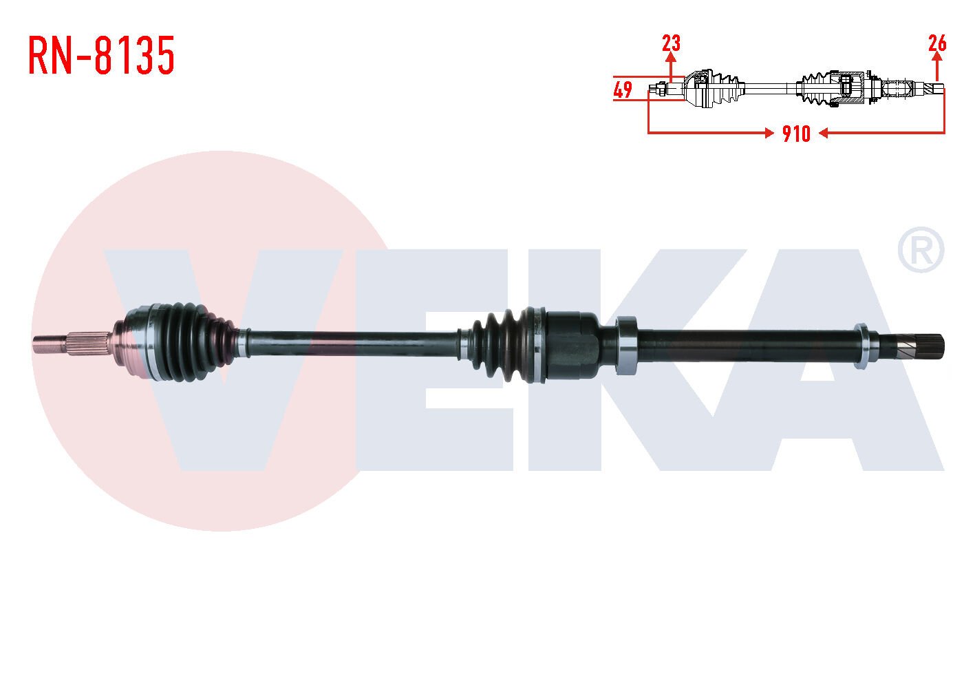 AKS SAĞ RENAULT CLİO IV 1.5 DCİ UZUNLUK 910mm 2012-