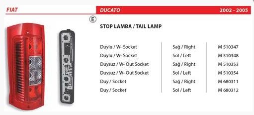 ARKA STOP SAĞ 02--> PEUGEOT BOXER 2 Y.M