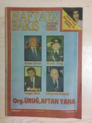 HAFTAYA BAKIŞ  ÇAĞDAŞ HABER DERGİSİ SAYI 31 17-23 MAYIS 1987 ORG. ÜRUĞ, AFTAN YANA - SEYYAL TANER EUROVISION'DA FİYASKO