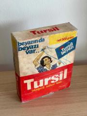 Yeni Büyük Kutu 1970 Tarihli Turyağ Tursil Oksijenli Sabun Tozu, 500 gr, Kutusunda, Dolu