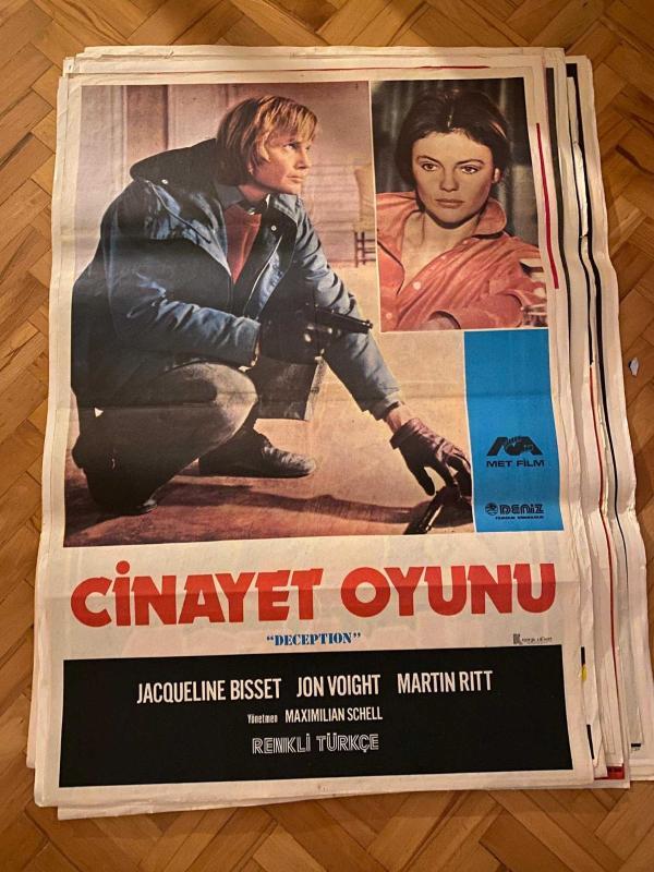 CİNAYET OYUNU FİLMİNİN AFİŞİ OYNAYANLAR: JACQUELINE BISSET, JON VOIGHT, MARTIN RITT YÖNETMEN: MAXIMILIAN SCHELL