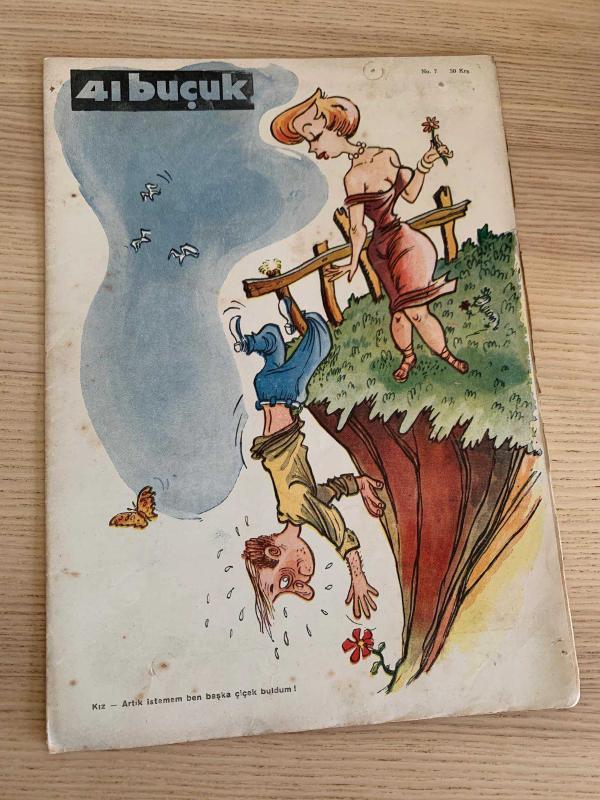 41 Buçuk Haftalık Mizah Dergisi Cilt 1 Sayı:7 ( 18 EKİM 1952 ) Sayfaları Açılmamış Zımbalı | Bedii Faik -  Bülent Oran - Cahit Uçuk -  İLHAN SELÇUK