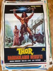 THOR Barbarların Dehşeti Orijinal Çizim Film Afişi 1983 | Conrad Nichols, Mario Romano, Malisa Lang, Raf Falcone
