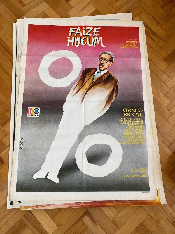 FAİZE HÜCUM - GENCO ERKAL Orijinal Çizim Film Afişi [ İMZALI ]
