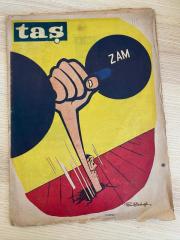 TAŞ HAFTALIK SİYASİ MİZAH GAZETESİ-SAYI: 8 | 4 Aralık 1958 | Kapak Semih Balcıoğlu