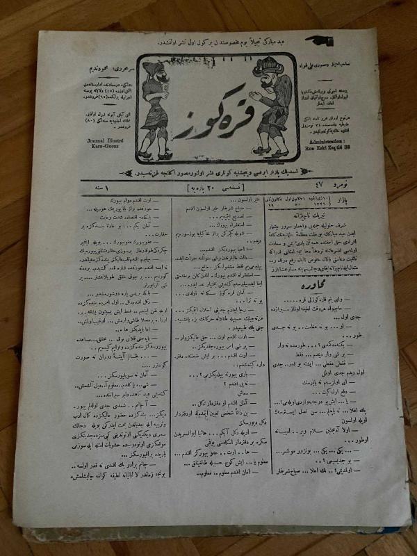 KARAGÖZ OSMANLICA NO.47 MİZAHİ HALK GAZETESİ 1908 | Sene 1