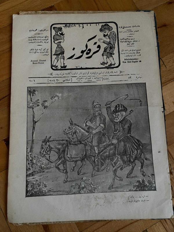 KARAGÖZ OSMANLICA NO.52 MİZAHİ HALK GAZETESİ 1908 | Sene 1