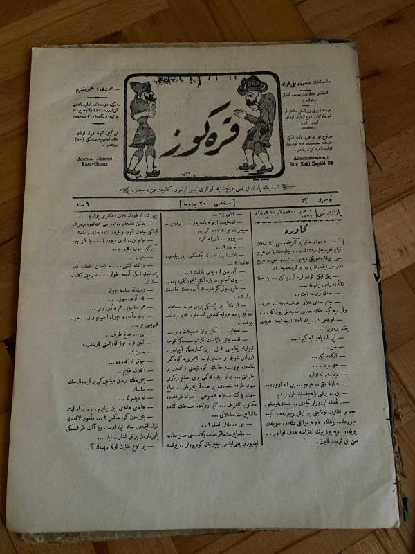 KARAGÖZ OSMANLICA NO.53 MİZAHİ HALK GAZETESİ 1908 | Sene 1