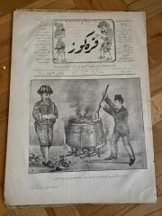 KARAGÖZ OSMANLICA NO.66 MİZAHİ HALK GAZETESİ 1908 | Sene 1 | Karagöz Çorba Kazanının Başında
