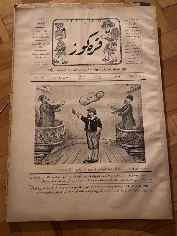 KARAGÖZ OSMANLICA NO.188 MİZAHİ HALK GAZETESİ 1909 | Sene 2
