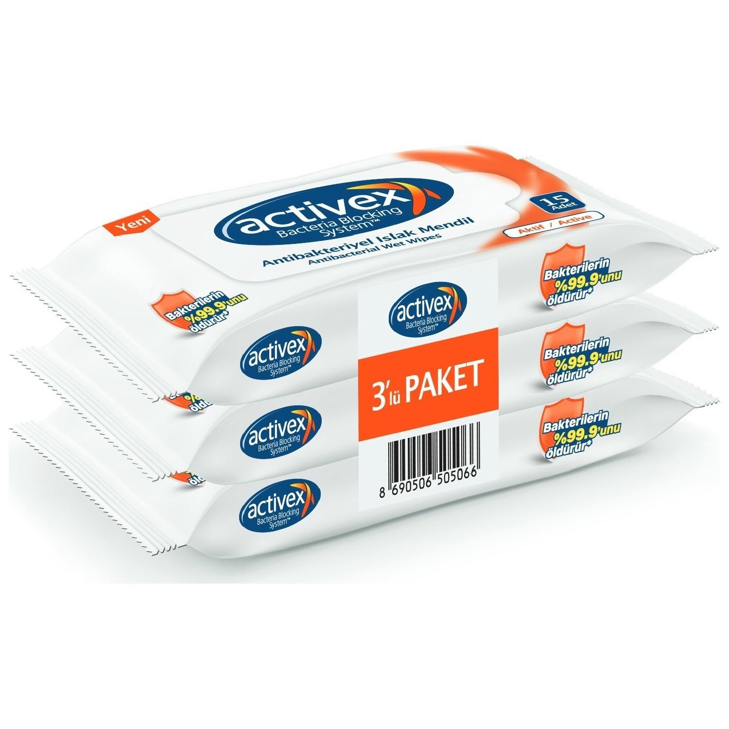 Activex Islak Mendil 15'li x 3