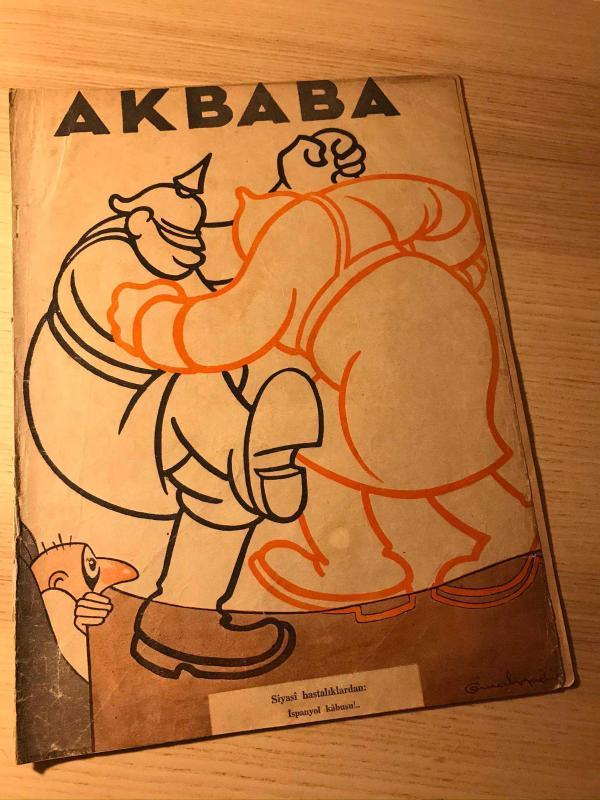 AKBABA | 22 2nci kanun 1937 | Sayı: 159 | Siyasi hastalıklardan İspanyol kabusu | Eşrefin Mezar Taşı Orhan Seyfi ORHON | Kapak: CEMAL NADİR |