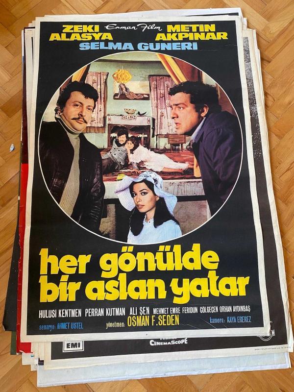 Her Gönülde Bir Aslan Yatar Film Afişi Zeki Alasya, Metin Akpınar, Selma Güneri, Hulusi Kentmen