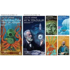 İş Bankası Modern Klasikler Dizisi Jules Verne 6 Kitap Set (Denizler Altında Yirmi Bin Fersah, Ay'a Yolculuk, Zacharius Usta, Buzullar Arasında Bir Kış, Seksen Günde Dünya Gezisi, Doktor Ox'un Deneyi)