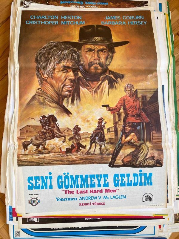 SENİ GÖMMEYE GELDİM - THE LAST HARD MEN FİLMİNİN AFİŞİ WESTERN | OYUNCULAR: CHARLTON HESTON, JAMES COBURN, BARBARA HERSEY | 1976 | ANDREW V. McLAGEN