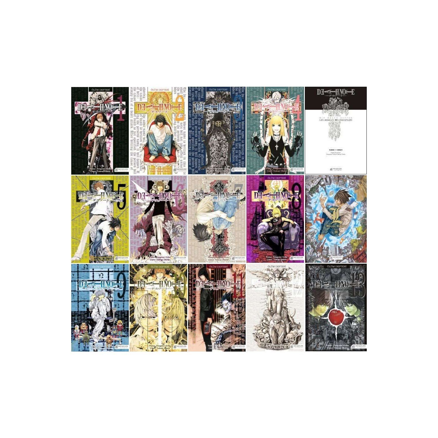 Akıl Çelen Kitaplar Death Note 15 Kitap Manga Seti (Eksiksiz Tüm Kitaplar) - Tsugumi Ooba