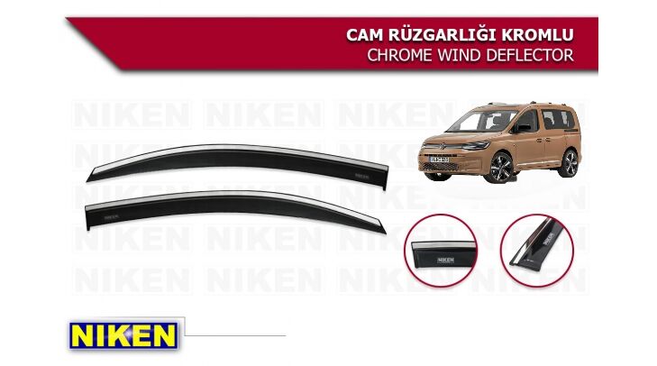 CADDY 2 Lİ ARACA ÖZEL KROMLU CAM RÜZGARLIĞI NİKEN 2021 2022 2023 2024 2025