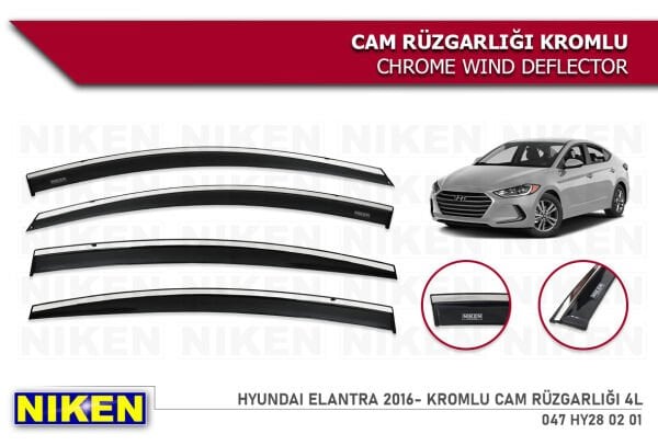 HYUNDAİ ELANTRA 2016 2017 2018 MODEL KROMLU CAM RÜZGARLIĞI