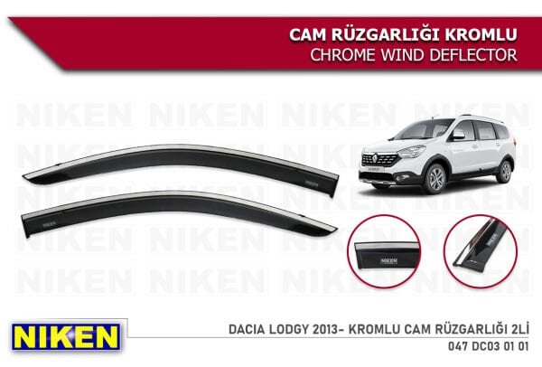 DACIA LODGY 2013 2014 2015 2016 2017 2018 2019 MODEL KROMLU CAM RÜZGARLIĞI 2 li