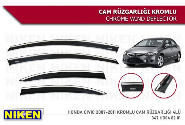 CİVİC 2007 2008 2009 2010 2011 2012 KROMLU CAM RÜZGARLIĞI