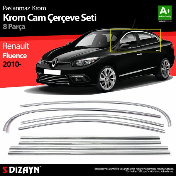 FLUENCE 2013 2014 2015 2016 CAM ÇERÇEVESİ KROM 8 PARÇA
