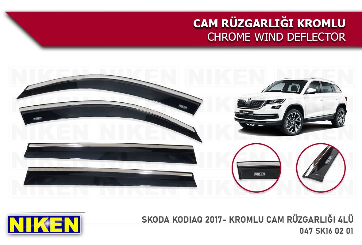 KODIAQ 2017 2018 2019 2020 2021 2022 2023 2024  KROMLU CAM RÜZGARLIĞI NİKEN