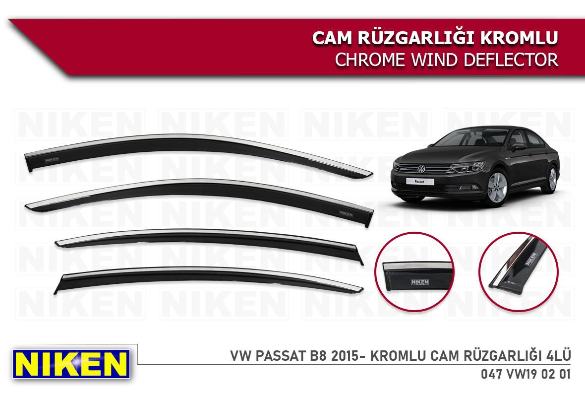 VOLKSWAGEN PASSAT B8 2015 2016 2017 2018 2019 2020 model KROMLU CAM RÜZGARLIĞı