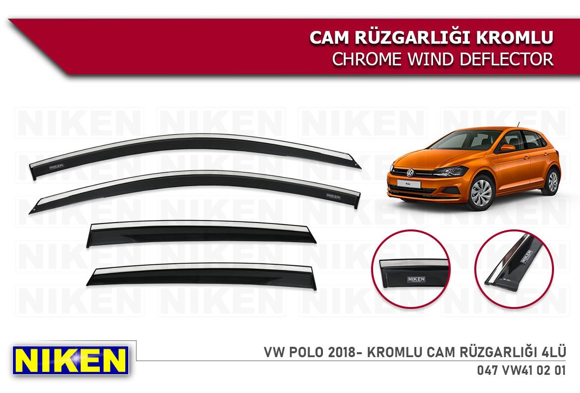 VOLKSWAGEN YENİ POLO 2018 2019 2020 2021 2022 2023 2024  MODEL KROMLU CAMRÜZGARLIĞI 4 LÜ