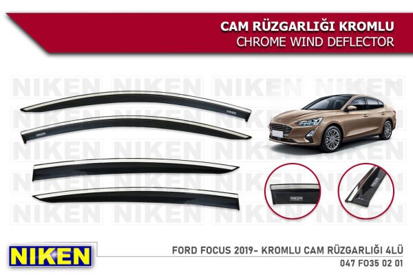 FORD YENİ FOCUS 5 2018 2019 2020 2021 2022 2023 2024  MODEL KROMLU CAM RÜZGARLIĞI