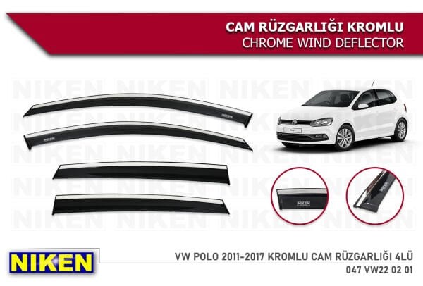 VOLKSWAGEN POLO 6R 2010 2011 2012 2013 2014 2015 2016 2017 MODEL KROMLU CAM RÜZGARLIĞI
