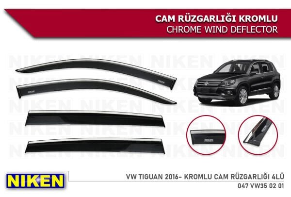 VOLKSWAGEN TİGUAN 2016 2017 2018 2019 2020 MODEL NİKEN KROMLU CAM RÜZGARLIĞI