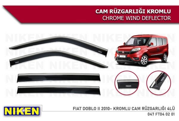 FİAT DOBLO 2010 2011 2012 2013 2014 2015 2016 2017 2018 2019 2020 MODEL NIKEN KROMLU CAM RÜZGARLIĞI