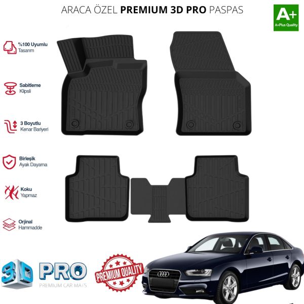 AUDİ A4 ARACA ÖZEL 3D PASPAS 2011 2012 2013 2014 2015 2016